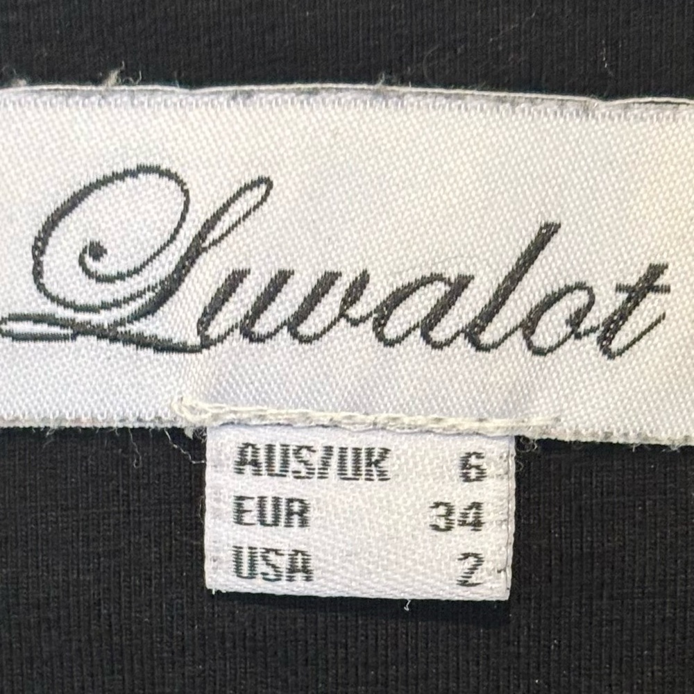 Luvalot Women’s Black Tie Front Top SIZE 2 Cropped Summer Festival Wear Boho - Picture 6 of 7